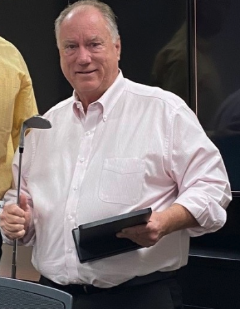 Incoming Chairman, Brian Heath, SRP, presented Steve with a custom plaque and engraved chrome wedge.